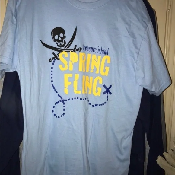 SPRING FLING TREASURE ISLAND SOUVENIR BLUE SHIRT - Picture 2 of 4
